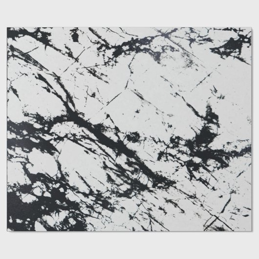 Moderne, unieke zwarte marmer stone pattern cadeaupapier (Vlak)