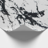 Moderne, unieke zwarte marmer stone pattern cadeaupapier (Hoek)