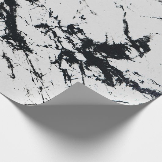 Moderne, unieke zwarte marmer stone pattern cadeaupapier (Hoek)