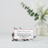 Moderne, unieke zwarte marmer stone pattern kortingskaartje (Staand voorkant)