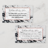 Moderne, unieke zwarte marmer stone pattern kortingskaartje (Voorkant / Achterkant)