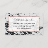 Moderne, unieke zwarte marmer stone pattern kortingskaartje (Voorkant)