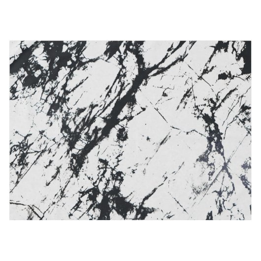 Moderne, unieke zwarte marmer stone pattern tafelkleed (Voorkant (Horizontaal))