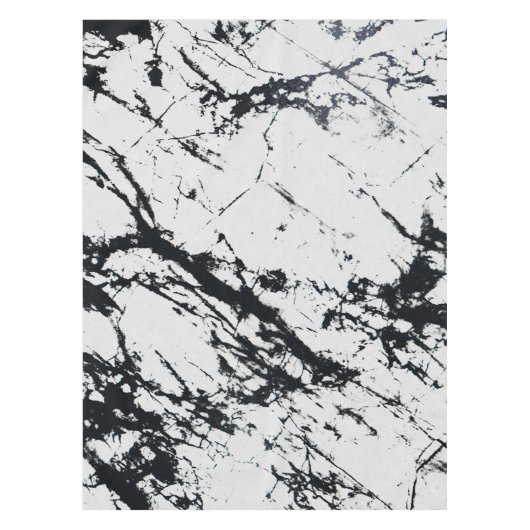 Moderne, unieke zwarte marmer stone pattern tafelkleed (Voorkant)