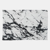 Moderne, unieke zwarte marmer stone pattern theedoek (Horizontaal)