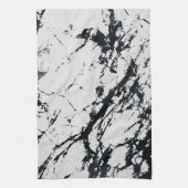 Moderne, unieke zwarte marmer stone pattern theedoek (Verticaal)