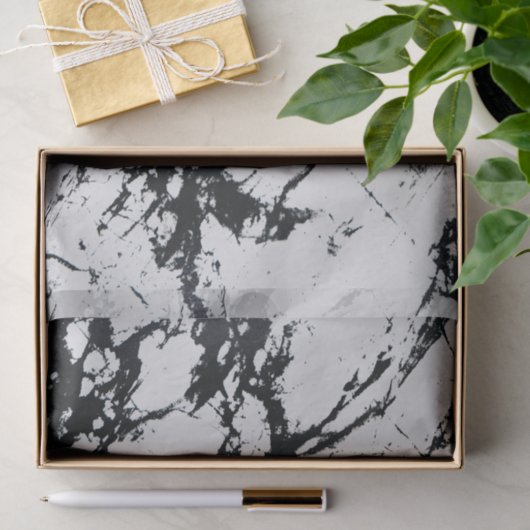Moderne, unieke zwarte marmer stone pattern tissuepapier (Geschenk)