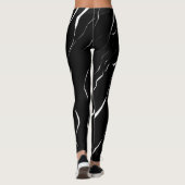 Moderne, unieke zwarte marmerpatroon leggings (Achterkant)