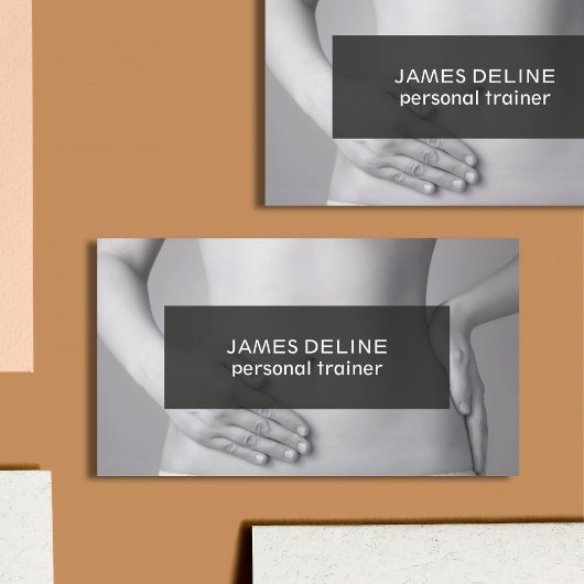 Moderne, unieke zwarte, persoonlijke trainer visitekaartje