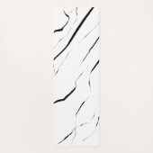 Moderne, unieke zwarte witte marmer monogram yogamat (Achterkant)