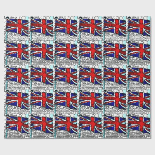 Moderne Union Jack Britse vlag Cadeaupapier (Vlak)