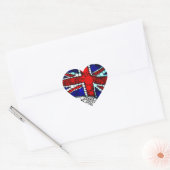 Moderne Union Jack Britse vlag Hart Sticker (Envelop)