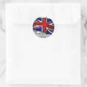 Moderne Union Jack Britse vlag Ronde Sticker (Tas)