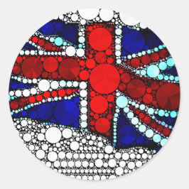 Moderne Union Jack Britse vlag Ronde Sticker