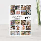 Moderne Unisex 20 Foto Collage Birthday Kaart (Voorkant)