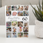 Moderne Unisex 20 Foto Collage Birthday Kaart<br><div class="desc">Deze foto collage verjaardagskaart heeft 20 foto's,  kan voor hem of haar zijn,  en je kunt de leeftijd toevoegen. De kaart is gemakkelijk te personaliseren en de doopvontstijlen,  de grootte en de kleur kunnen worden veranderd door op de pas verdere verbinding na het personaliseren te klikken.</div>