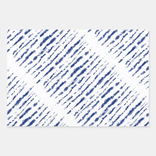 Moderne unisex waterverf blauw kleurstofpatroon inpakpapier vel (Voorkant)
