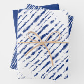 Moderne unisex waterverf blauw kleurstofpatroon inpakpapier vel (In situ)