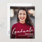 Moderne Universiteit Afstuderen de Aangepaste Foto Aankondigingskaart (Voorkant / Achterkant)