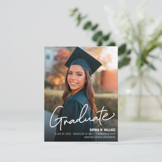 Moderne Universiteit Afstuderen Photo Class jaar A Aankondiging (Staand voorkant)