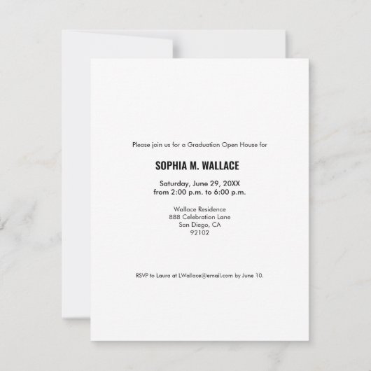 Moderne Universiteit Afstuderen Photo Class jaar A Aankondiging (Achterkant)