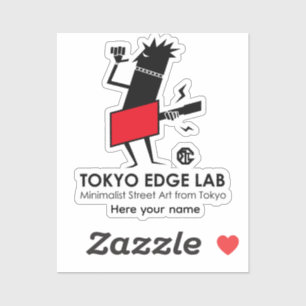 Moderne Urban Gitaarspeler Grafisch-Tokyo Edge Lab Sticker