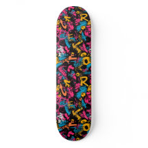 Moderne Urban Graffiti Grunge Patroon Skateboard