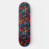 Moderne Urban Graffiti Grunge Patroon Skateboard (Voorkant)