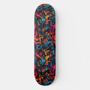 Moderne Urban Graffiti Grunge Patroon Skateboard