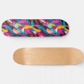 Moderne Urban Graffiti Grunge Patroon Skateboard (Horizontaal)