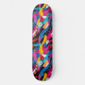Moderne Urban Graffiti Grunge Patroon Skateboard (Voorkant)