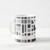 Moderne Urban Map Black White Grey Kantoor Name Koffiemok (Voorkant links)