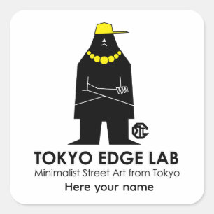 Moderne Urbane Hip Hop MC Grafische - Tokyo Edge L Vierkante Sticker