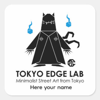 Moderne Urbane Japanse Nekomata - Tokyo Edge Lab Vierkante Sticker