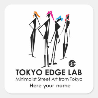 Moderne Urbane K-Pop Meisjes Grafisch - Tokyo Edge Vierkante Sticker