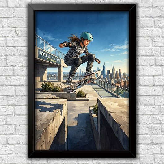 Moderne Urbane Skateboard Slaapkamer Muur Poster