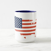 Moderne USA-kaartoverzicht - American Pride witte Mok (Midden)