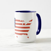 Moderne USA-kaartoverzicht - American Pride witte Mok (Voorkant rechts)