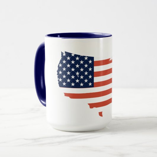 Moderne USA-kaartoverzicht - American Pride witte Mok (Voorkant links)