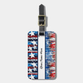 Moderne USA Sterren en Strepen Bagagelabel (Voorkant verticaal)