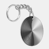 Moderne USB-oplader voor zwart en zilver metallisc Sleutelhanger (Voorkant Links)