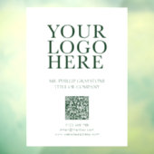 Moderne Uw Afbeelding Groene & Witte QR-code Raamsticker (Vel 3)