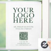 Moderne Uw Afbeelding Groene & Witte QR-code Raamsticker (Huis)