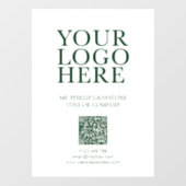 Moderne Uw Afbeelding Groene & Witte QR-code Raamsticker (Vel)