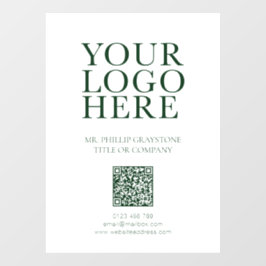 Moderne Uw Afbeelding Groene & Witte QR-code Raamsticker