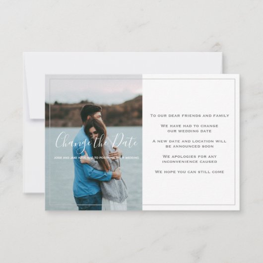 Moderne uw eigen foto, verander de datumkaart bedankkaart (Voorkant)