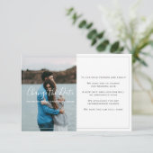 Moderne uw eigen foto, verander de datumkaart bedankkaart (Staand voorkant)