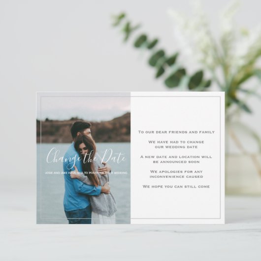 Moderne uw eigen foto, verander de datumkaart bedankkaart (Staand voorkant)