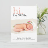 Moderne Uw Foto Gescheurd Papier Geboorteaankondig Kaart (Staand voorkant)