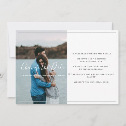 Moderne uw foto, verander de datumkaart bedankkaart (Voorkant)